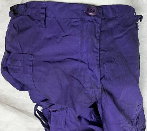 Vintage UFO Parachute Baggy Strap Pants Cargo Purple Rave Adjustable Waist - Picture 5 of 24