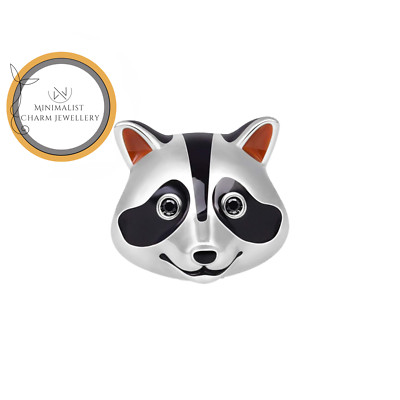 Racoon Head Charm For Bracelet, Cute Racoon Charm, Racoon Charm