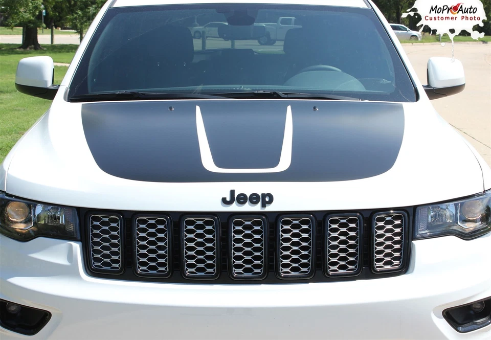 TRAIL HOOD 2011-2021 Jeep Grand Cherokee Trailhawk Hood Decal Stripe Graphic Foto 4 de 4