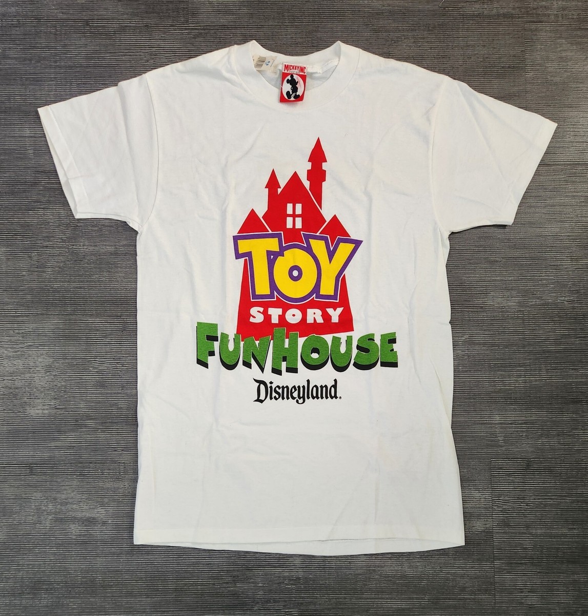 VINTAGE 1996 PIXAR DISNEYLAND TOY STORY FUNHOUSE T-SHIRT ADULT