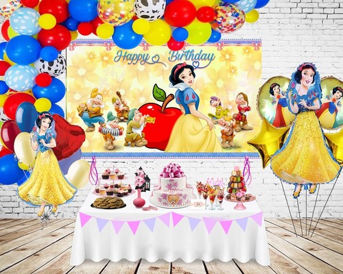 Princess Backdrop for Snow White Theme Birthday Party Supplies 5X3Ft Snow White - Picture 4 of 11