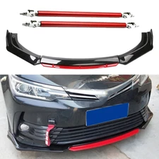 Front Bumper Lip Body Kit Splitter Spoiler Glossy Black Red For Toyota Corolla C