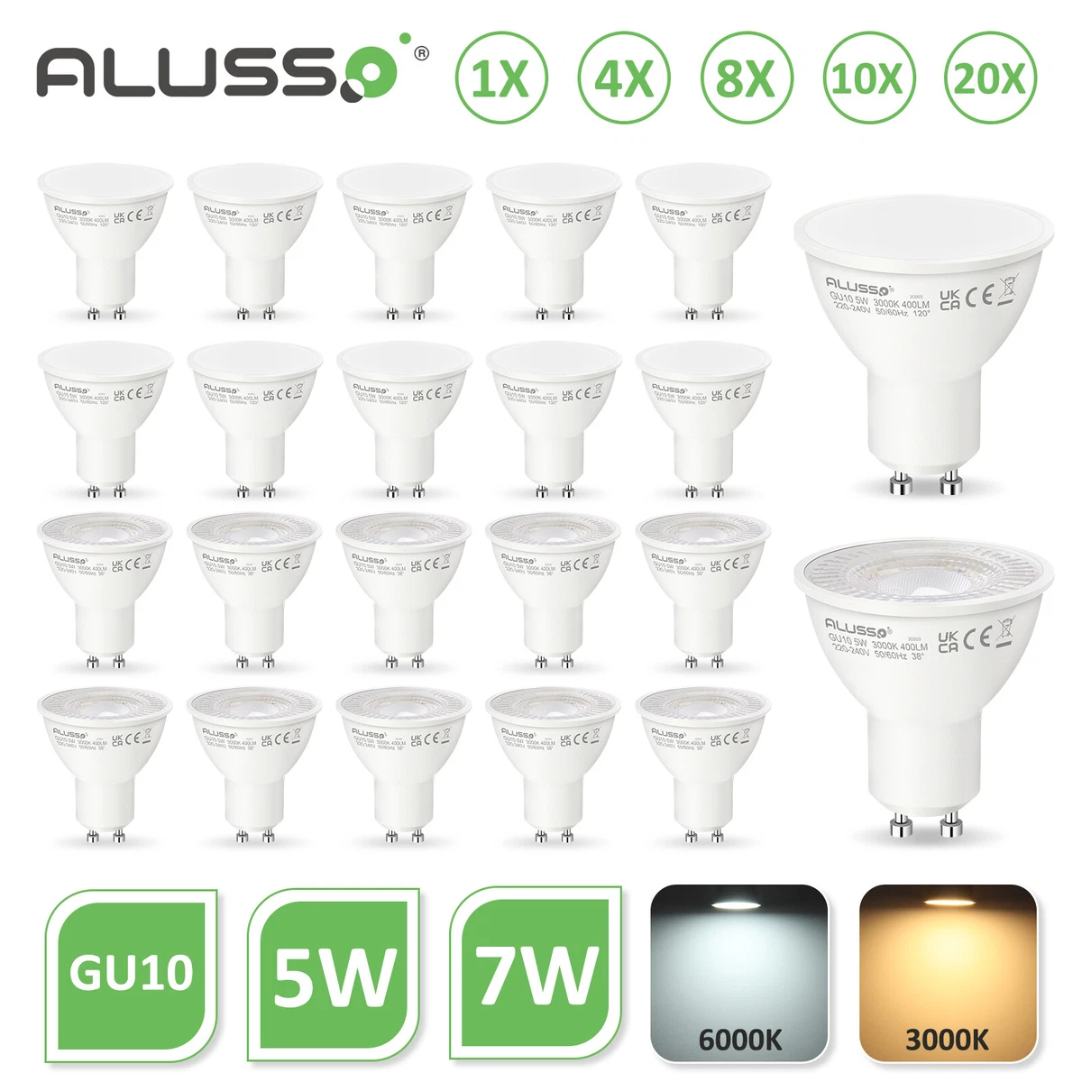 LED GU10 Light Bulbs 5W 7W Warm/Cool White Spotlight Eneygy Saving 