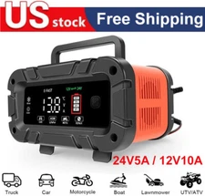 Smart 10A 12V/24V Battery Charger – Auto Trickle Charger for LiFePO4 & Lead Acid