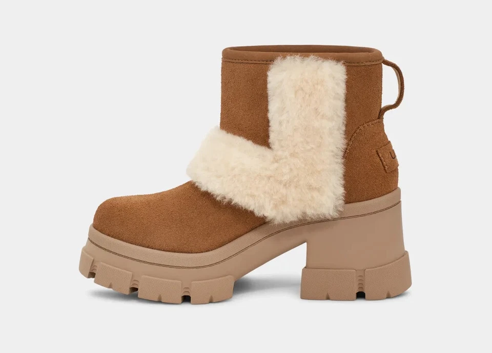 NIB UGG Women's Brooklyn Sunburst Boots in Chestnut - Image 4 of 4