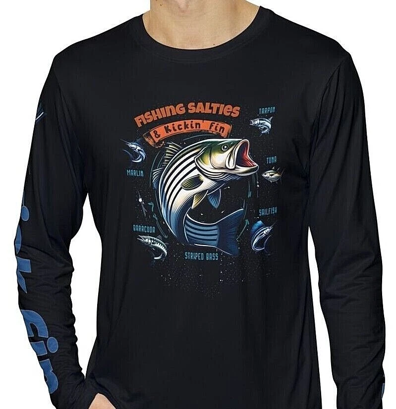 Kick Fin Sportswear Lightweight Moisture Wicking Long Sleeve Fishing T-Shirt