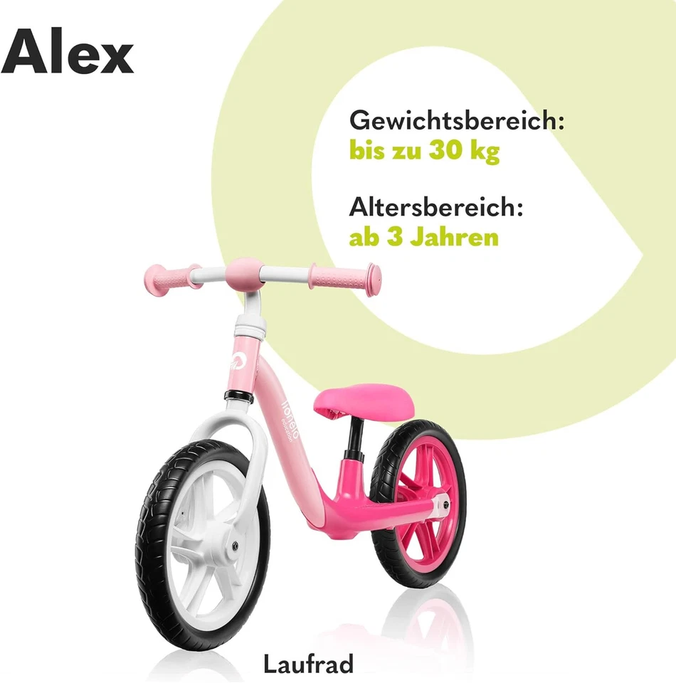 Lionelo Alex Laufrad Kinder Fahrrad bis 30 kg Sattel in sehr gutem Zustand