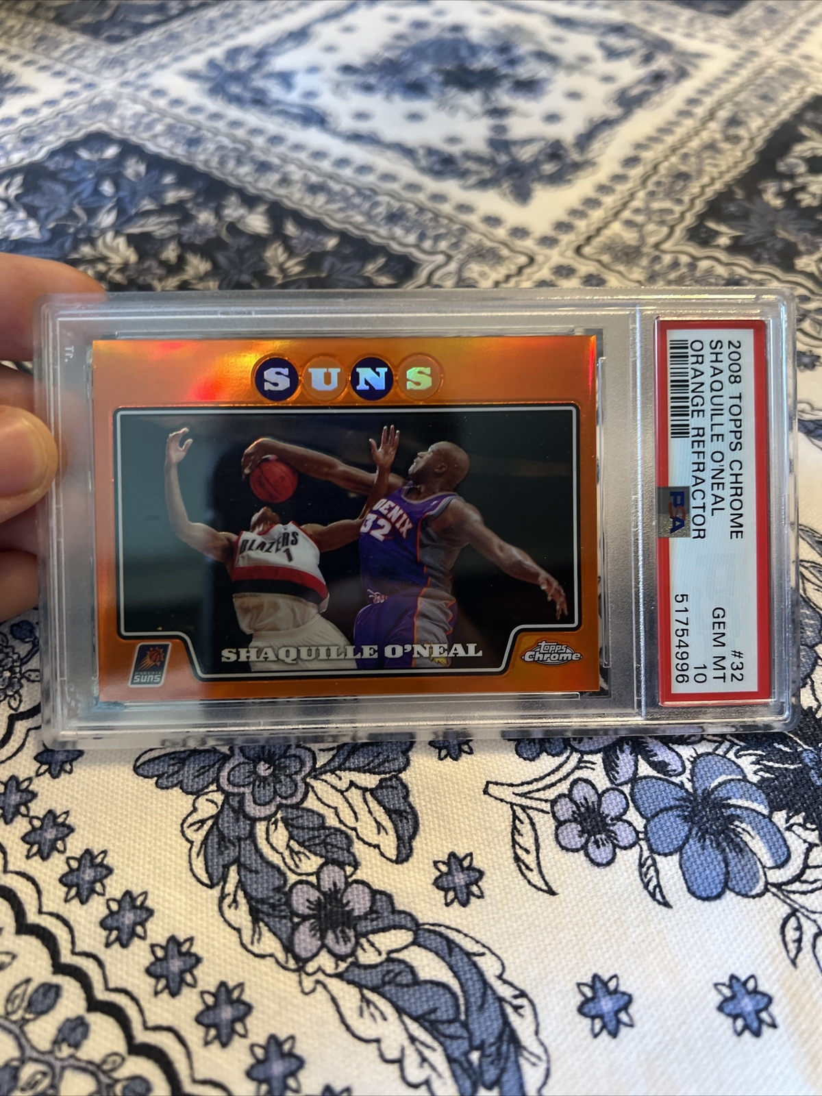 2008-09 Topps Chrome Orange Refractor #32 Shaquille O'Neal Shaq HOF /499 PSA 10