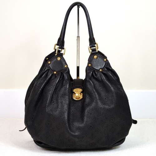 Louis Vuitton Mahina Monogram Black Leather Large Hobo Bag Handbag Purse