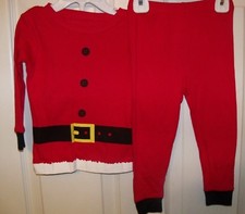 Carter's Santa Claus Outfit Long 2 Piece Pajama PJ Set Boys Size 18 Months NWT