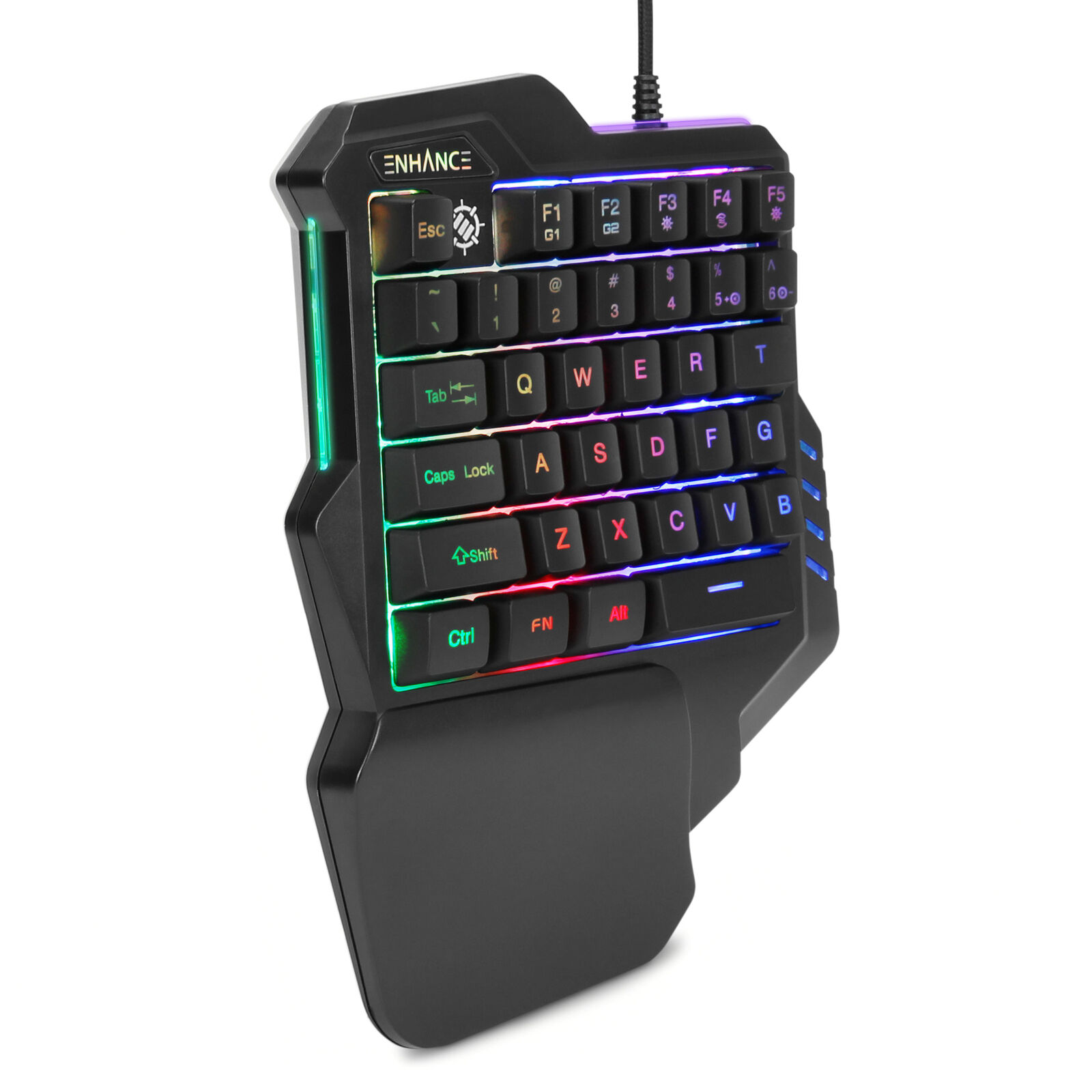ENHANCE One Handed Keyboard Gaming Keypad with 7 Color LED and Programmable Keys