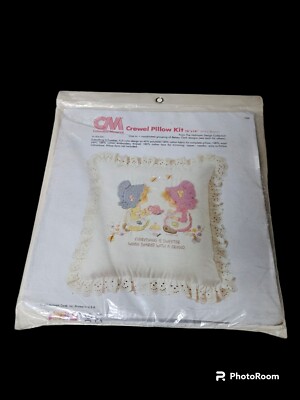 1972 VTG Columbia-Minerva Betsey Clark Crewel Pillow Kit ''Everything Is Sweeter''