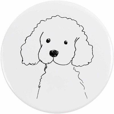 'Cute Poodle Sketch' Button Pin Badges (BB051420)