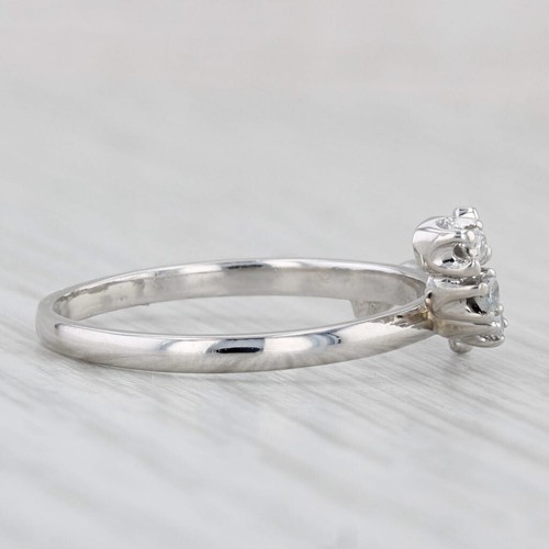 Diamond Flower Enhancer Ring 14k White Gold Sz 7.5 Guard Wedding Band Stackable - Picture 5 of 10