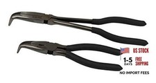 Angled Long Needle Nose Pliers Set 11 7 90 Degree Bent Nose Pliers, 2
