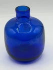 Vintage Blenko Hand Blown Cobalt Blue Art Glass Vase #6424