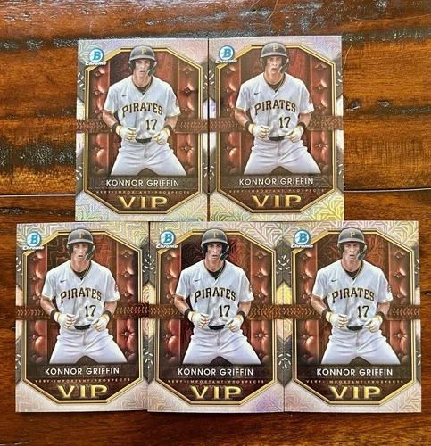 2025 Bowman Mega Box KONNOR GRIFFIN #VIP-20 Mojo Refractor Lot of Five (5) Cards