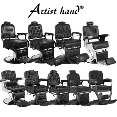 Black Heavy Duty Reclining Barber Chairs Hydraulic All Purpose Beauty Salon Spa