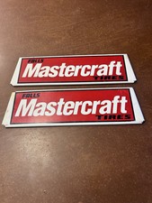 Vintage Pair Falls Mastercraft Tires Display Signs 4 1/8” By 12 1/2” Metal