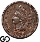 1906 Indian Head Cent Penny, Choice AU++