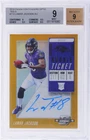 2018 Contenders Optic Lamar Jackson Gold #112 Rookie Ticket Auto Jersey #8/10