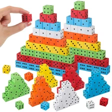 100 Pcs Foam Dice for Classroom Small Colorful Dice Cubes with Number ...USA
