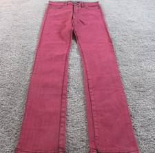 Lipservice Jeans 3 28 Skinny Jett L31 Mid Rise Zip Up Red Skinny Leg Denim
