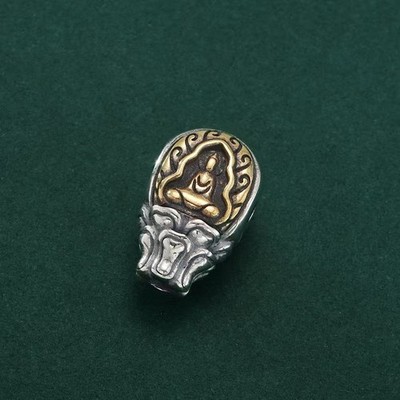 Pure S925 Sterling Silver Women Lucky Lotus Buddha Pendant 6-7g 19*12mm