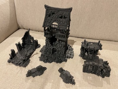 Mittelalterliche Ruinen Turm Haus Set D&D Lotr HdR tabletop wargaming