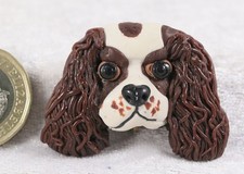 Cavalier King Charles Spaniel Blenheim brooch 1 inch tall pedigree toy dog