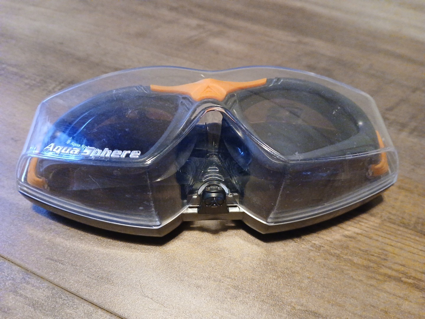 Aqua Sphere Kayenne Adult Swim Goggles- Polarized Lens (Gray/Orange) New W/Case
