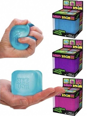 Schylling Nee Doh Nice Cube Super Solid Squish Squeeze Ball Tear-Resistant Pink