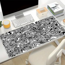 40 90cm Large Abstract Wave Gaming Mouse Pad - Non-Slip, Waterproof Desk Mat in