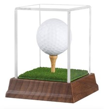 Golf Ball Display Case Hole in One Golf Ball Display Case Walnut Wood Base Acryl