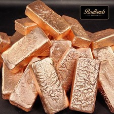 1 LB 3 OZ Copper Bar Bullion Ingot .999 Hand Poured Sealed Brush Polished