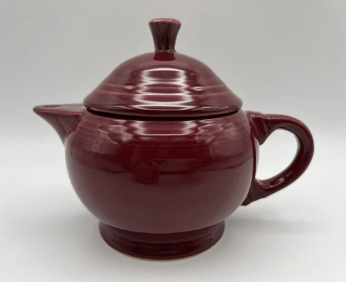 Fiesta Fiestaware Small 2 Cup Teapot with Lid Cinnabar Red USA Made Discontinued