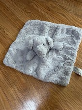 KellyToy K Luxe Baby Gray Elephant Plush Lovey Security Blanket Rattle Minky Toy