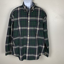 Tommy Hilfiger Shirt Mens XL Green Plaid Classic Fit Button Down Long Sleeve