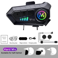 Y10 Bluetooth 5.3 Helmet Headset Wireless Hands-free Call Phone Kit Motorcycle W