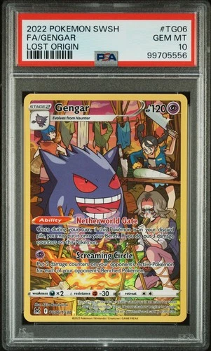 2022 POKEMON SWORD & SHIELD LOST ORIGIN FULL ART #TG06 GENGAR PSA 10