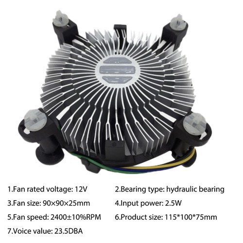 1PCS CPU Ventilateur de Refroidissement Radiateur Dissipateur Chaleur CPU Refroidisseur Roulement Hydraulique 24008360 - Photo 2/6