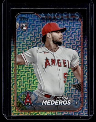 2024 Topps Series 1 Holiday Base Foil Victor Mederos RC Los Angeles Angels #270