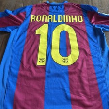 Vintage Nike FC Barcelona 2007-08 Home Jersey Ronaldinho 10