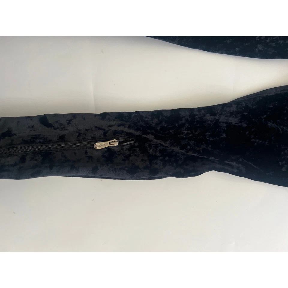 Botas altas hasta el muslo Cape Robbin negras terciopelo pata-27 para mujer 6 excelente forma LEER Foto 4 de 4