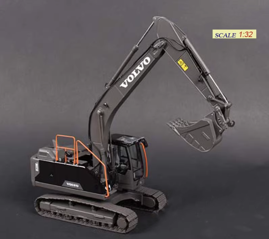 1:32 28CM Volvo EC220E Limited Black Edition Excavator Machine