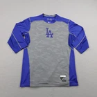 Los Angeles Dodgers Shirt Large Gray Blue Camo Nike Pro Fitted 3/4 Sleeve MLB