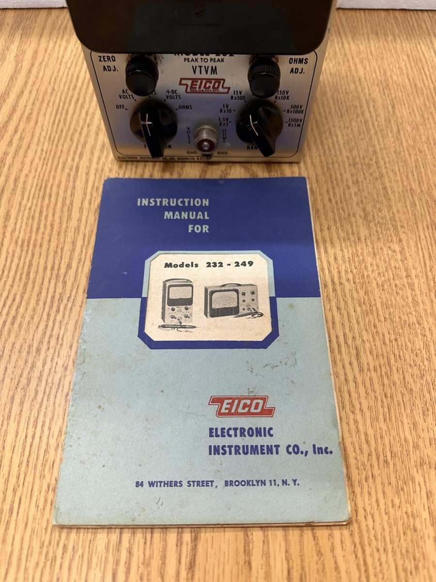 EICO Model 232 Peak to Peak Volt Ohm Meter W/ Manual Untested | eBay
