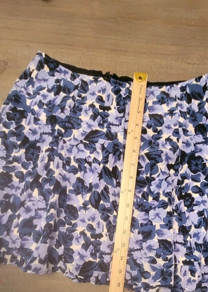 Falda Y2K Años 2000 Mediana Azul Floral Romántico Hada Gótica  Foto 3 de 4