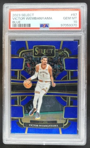 2023-24 Panini Select Victor Wembanyama Blue Prizm RC Concourse PSA 10 Spurs WN2