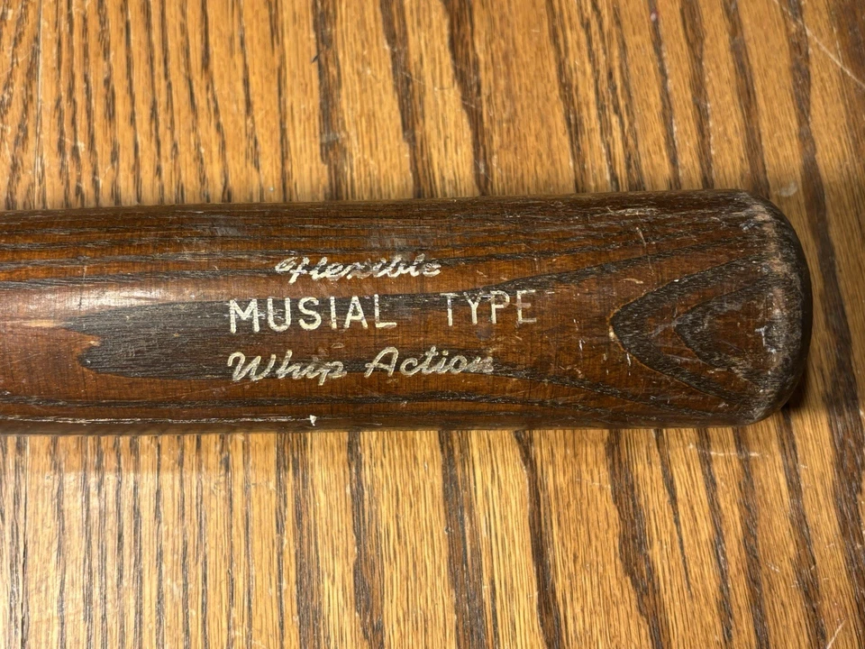 Bate de béisbol vintage Stan Musial años 50 madera Adirondack 35" dorado modelo 232 látigo Foto 2 de 4